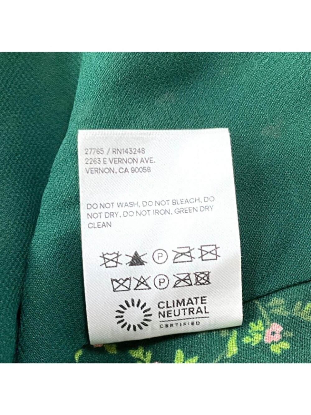 NWT Reformation Chase Top Womens 10 Green Floral Sweetheart Puff Sleeve Blouse - Picture 11 of 15